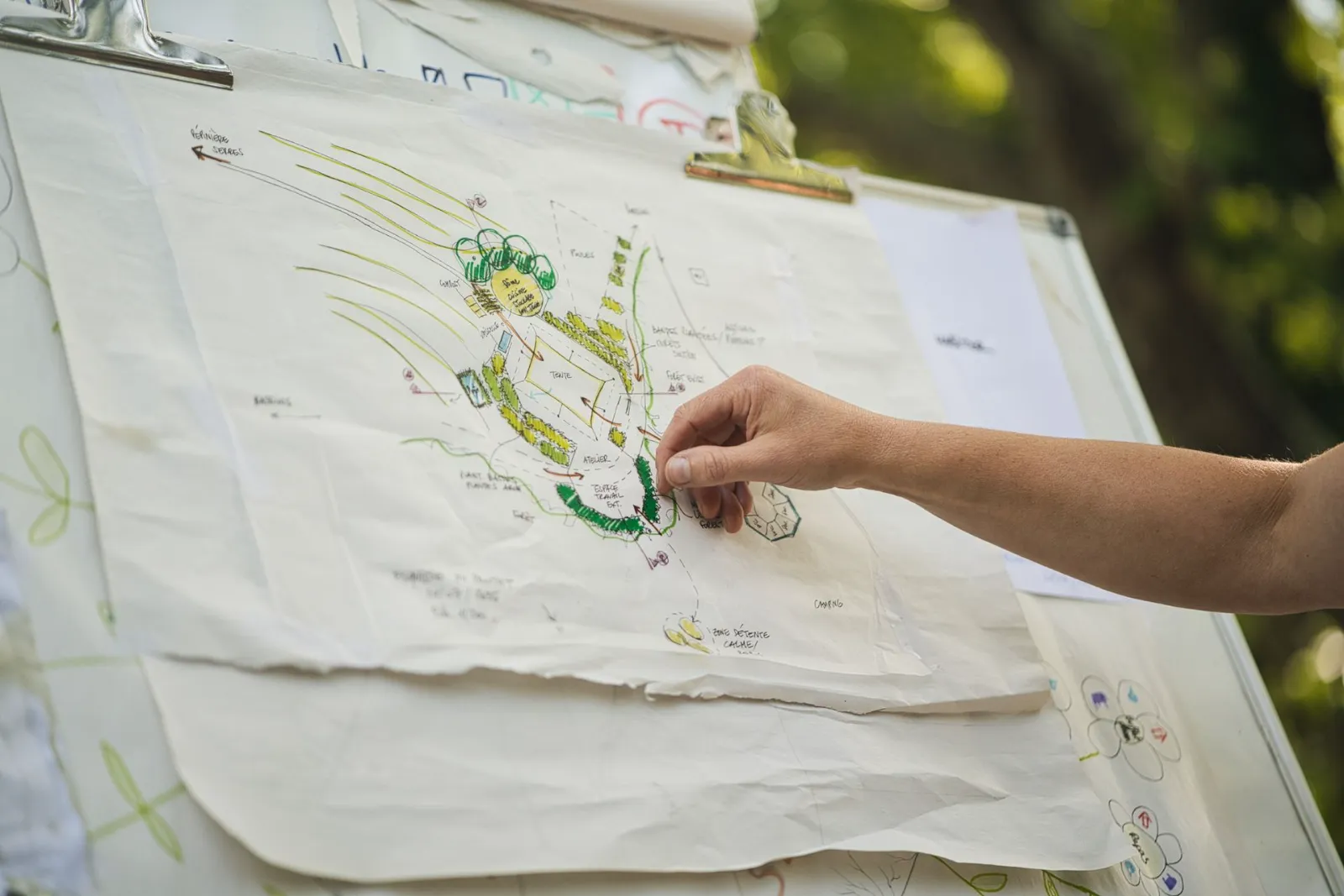Croquis de design posé sur un chevalet
